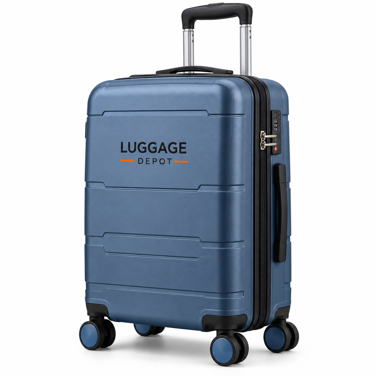 Luggage Depot Steel Blue Hardside Spinner Travel Suitcase with TSA Lock